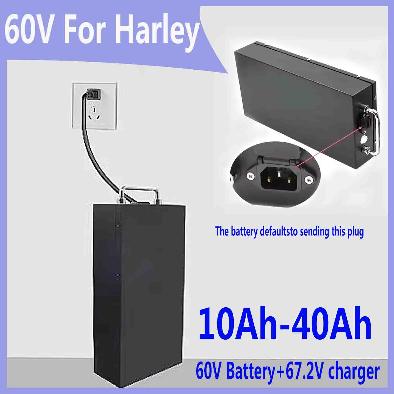 60V 50Ah Electric Scooter Battery - สำหรับแบตเตอรี่ฮาร์เลย์ 60V 20AH -40AH ชุดแบตเตอรี่ลิเธียม 2000W