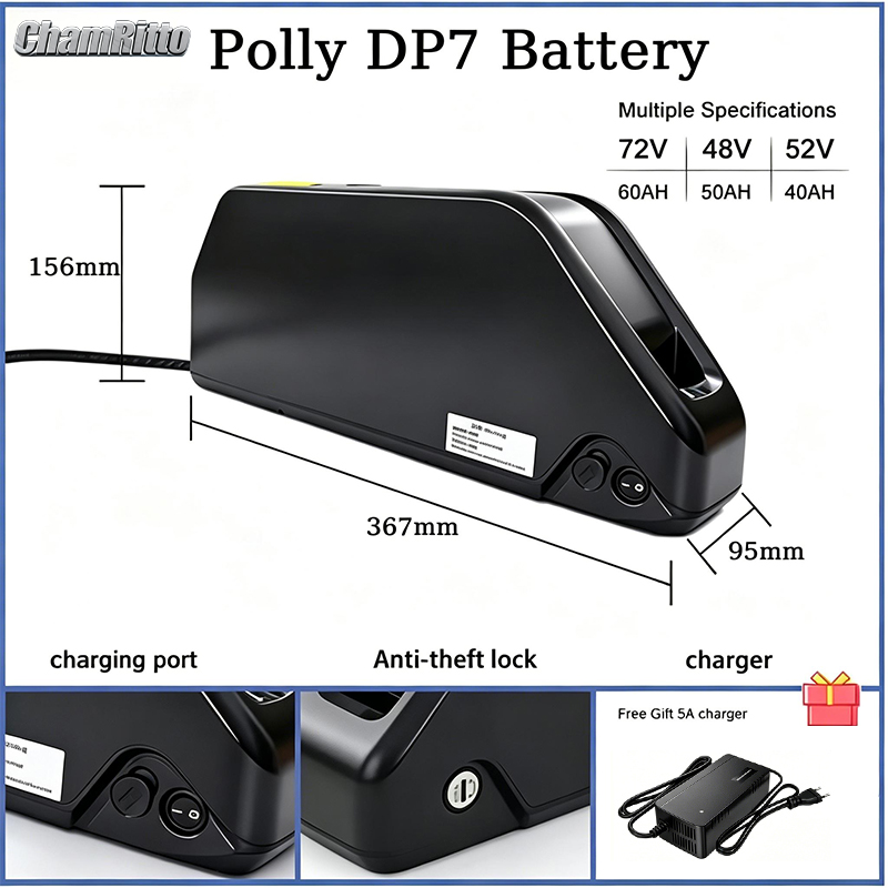แบตเตอรี่จักรยานไฟฟ้าแบบ Downt - 72V 50Ah 21700 Lithium Battery บทวิจารณ์และราคา