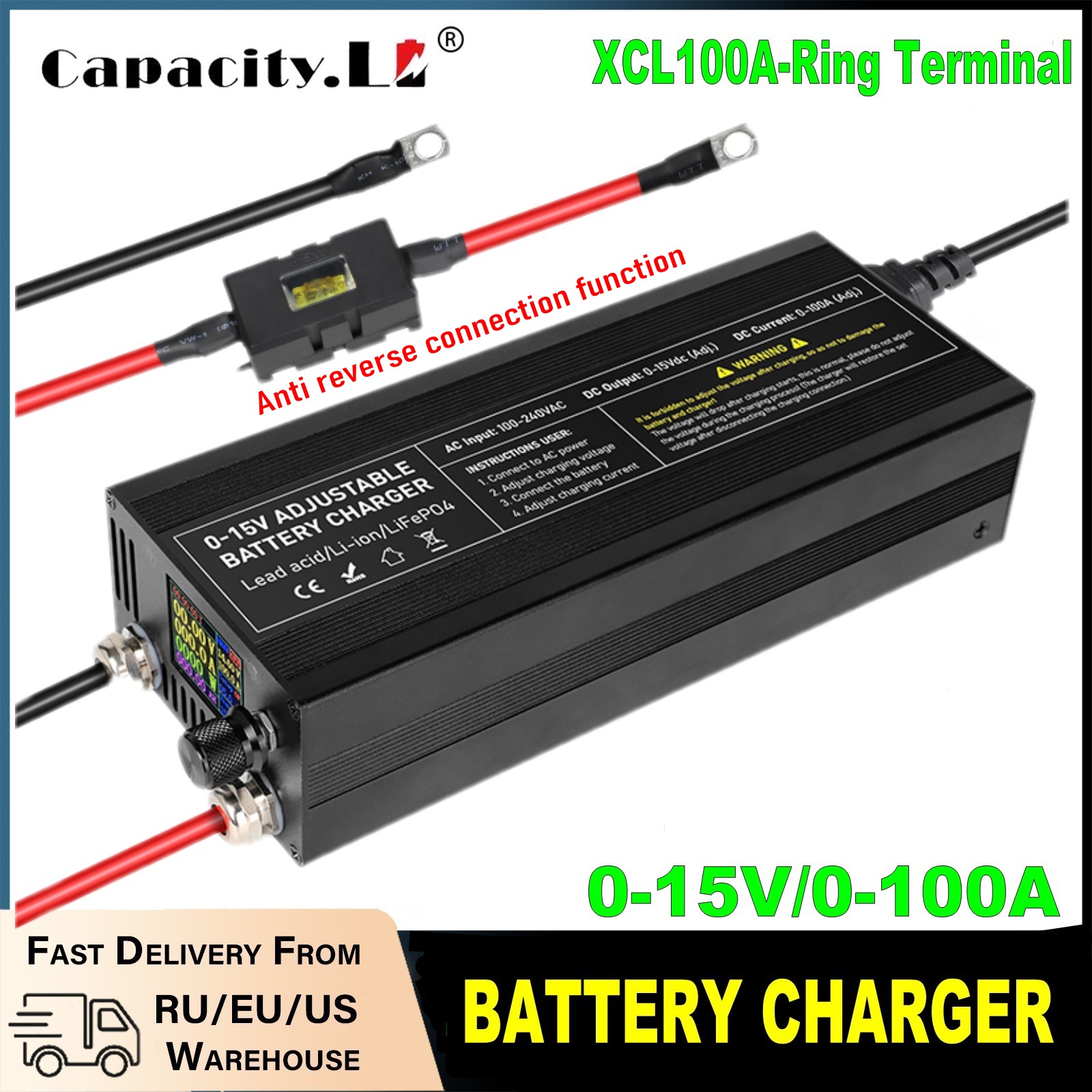 60A100A CC CV เครื่องชาร์จแบตเ - 84V 20A Smart Charger บทวิจารณ์และราคา