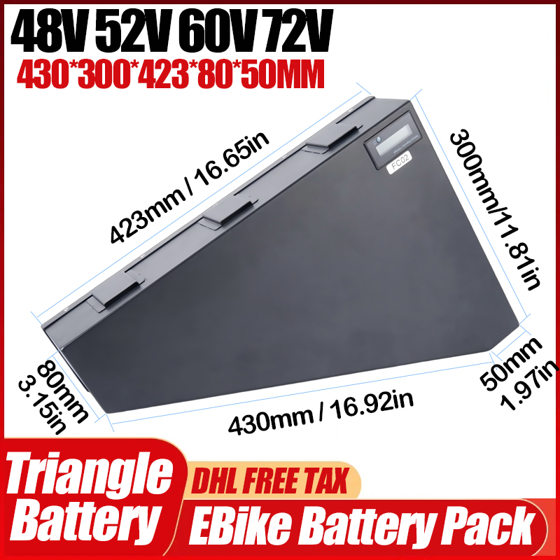 แบตเตอรี่จักรยานไฟฟ้ารูปสามเหล - 72V 50Ah 21700 Lithium Battery บทวิจารณ์และราคา