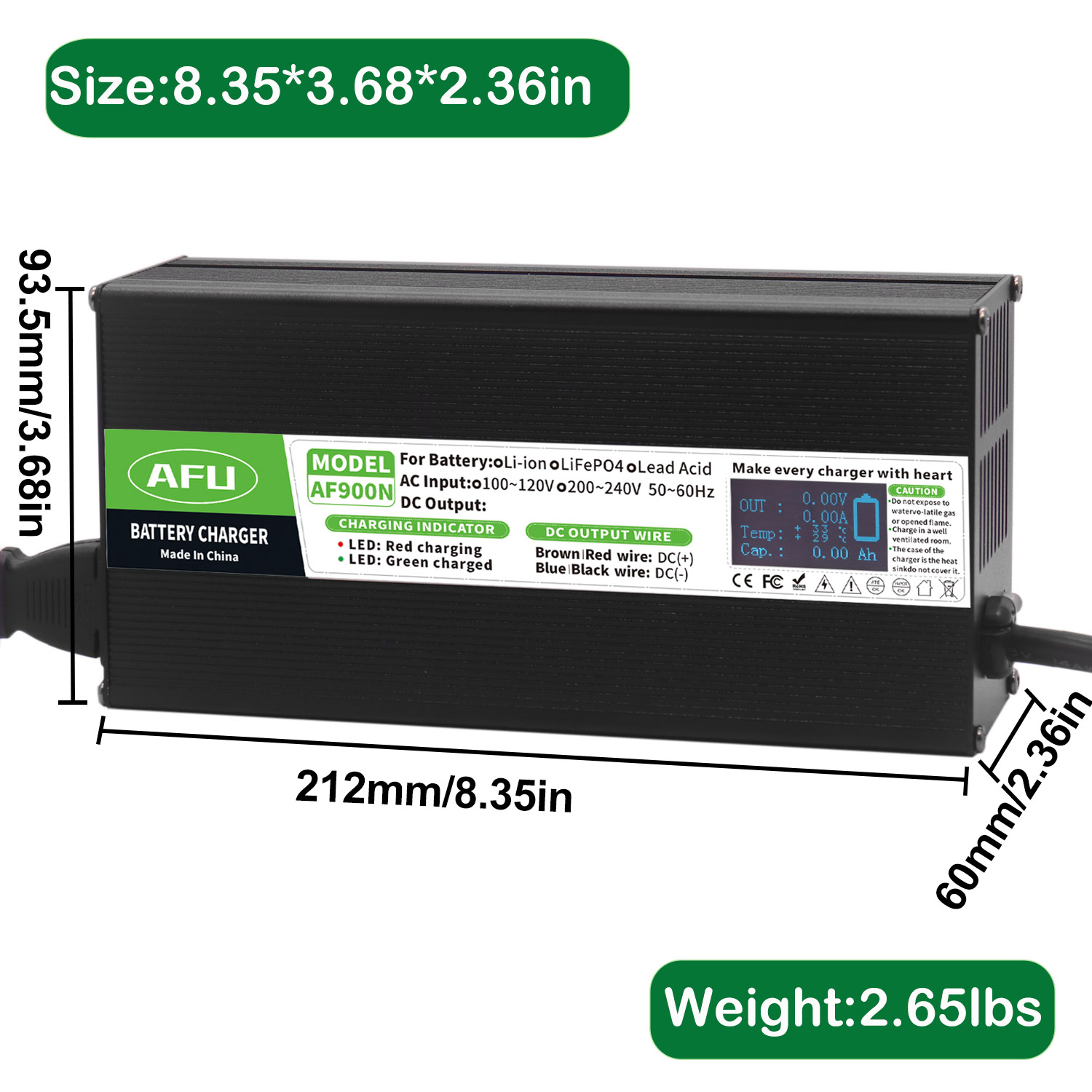 58.4V 15A LiFePO4 แบตเตอรี่เคร - 84V 20A Smart Charger บทวิจารณ์และราคา
